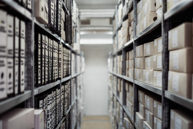 plastic storage boxes warehouse colorful containers